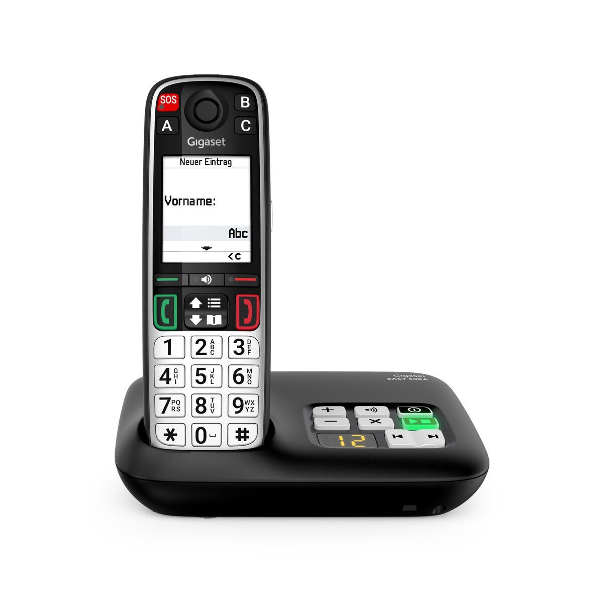 Gigaset Easy 500a Dect-Ladebasis Con 1x Handset (Sos/Ls Life Style)+Ab - Negro