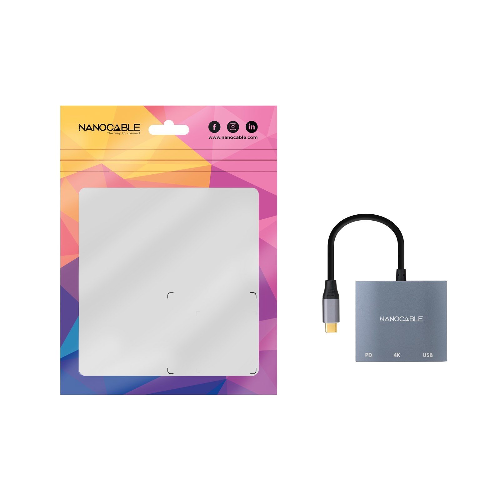 Nanocable Conversor Usb-C A Hdmi, Usb3.0 Y Usb-C Pd - Gris