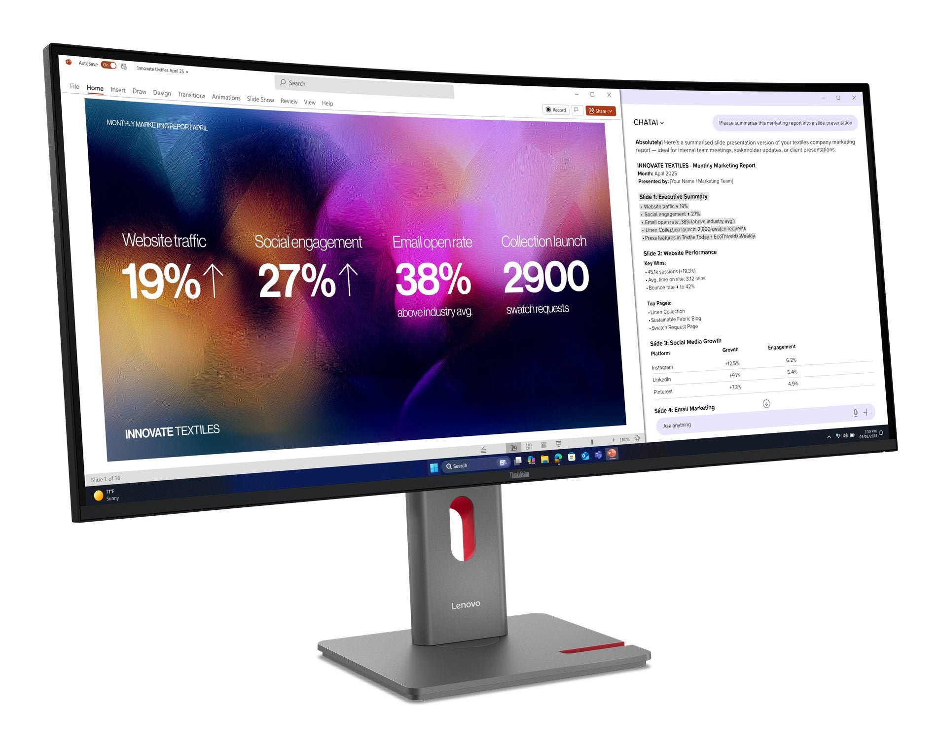 EAN 0198156645616 - Lenovo ThinkVision P40WD-40 pantalla para PC 100,8 cm (39.7") 5120 x 2160 Pixeles WUHD LED Negro imagen 2