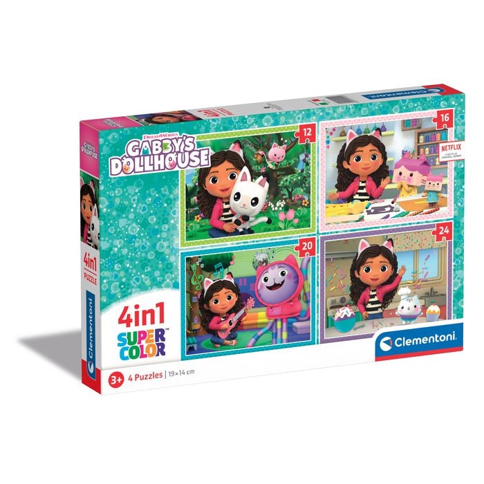 Puzzle Clementoni Supercolor 4 In 1 - Dreamworks Gabby''S Dollhouse 21524