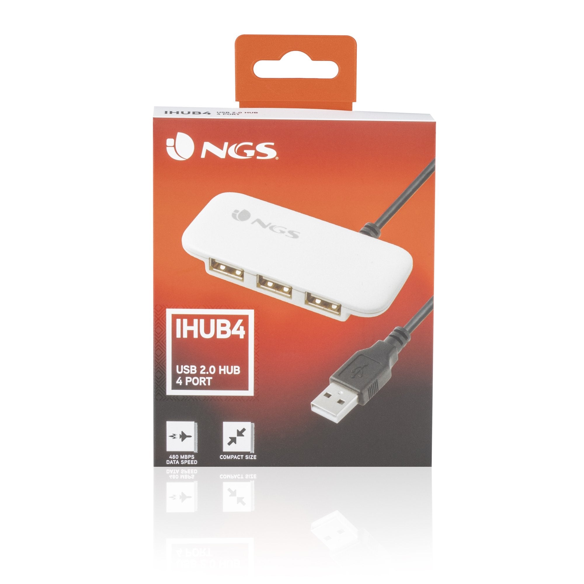 Ngs Hub 4 Puertos Usb 2.0 Ihub4 Tamaño Reducido - Usb 2.0