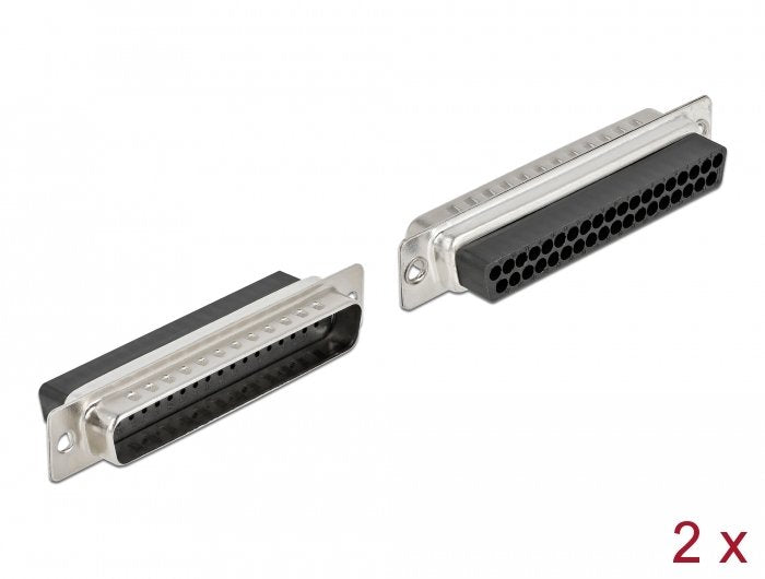 Delock Pinza De Sujeción Macho D-Sub 37, Metal, 2 Piezas