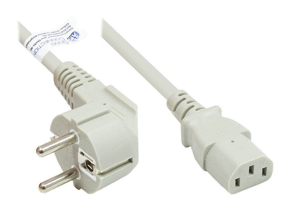 Good Connections Schutzkontakt-Stecker Gew.- C13 Grau 3m