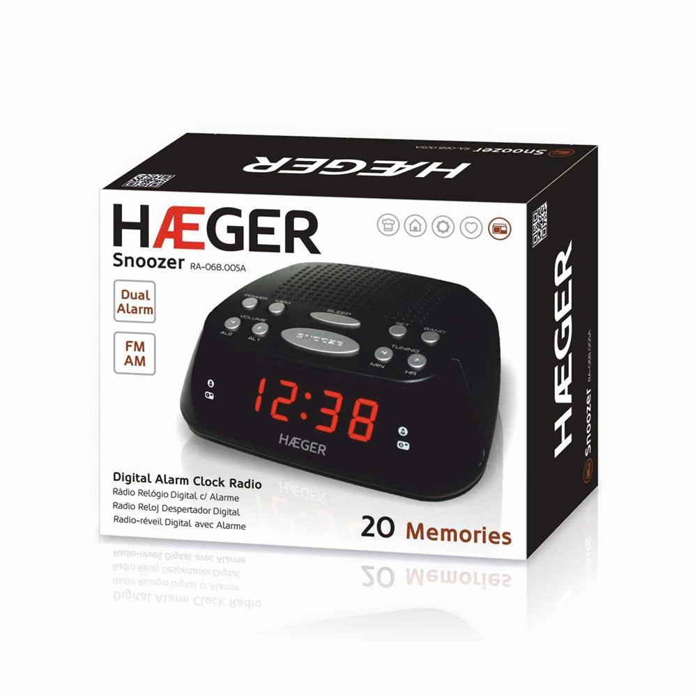 EAN 5608475015854 - Haeger RA-06B.005B despertador Reloj despertador digital Negro imagen 4
