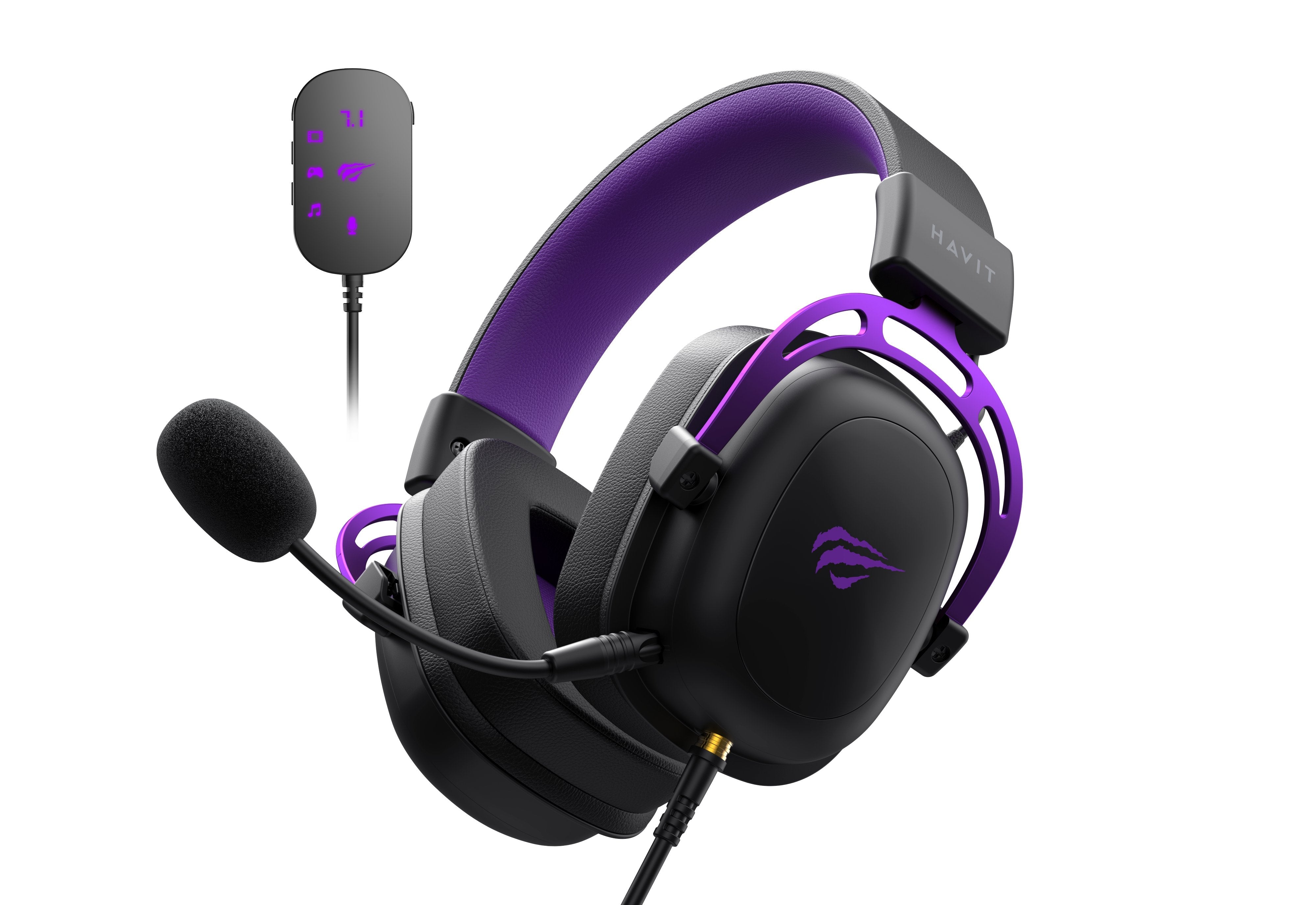 EAN 6939119057213 - Havit H2002C+U auricular y casco Auriculares Alámbrico Diadema Juego Negro, Violeta imagen 5