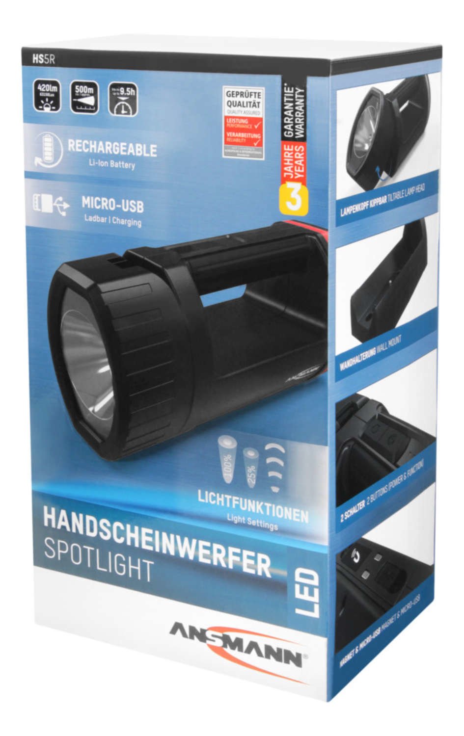Ansmann Linterna De Mano Led Hs5r