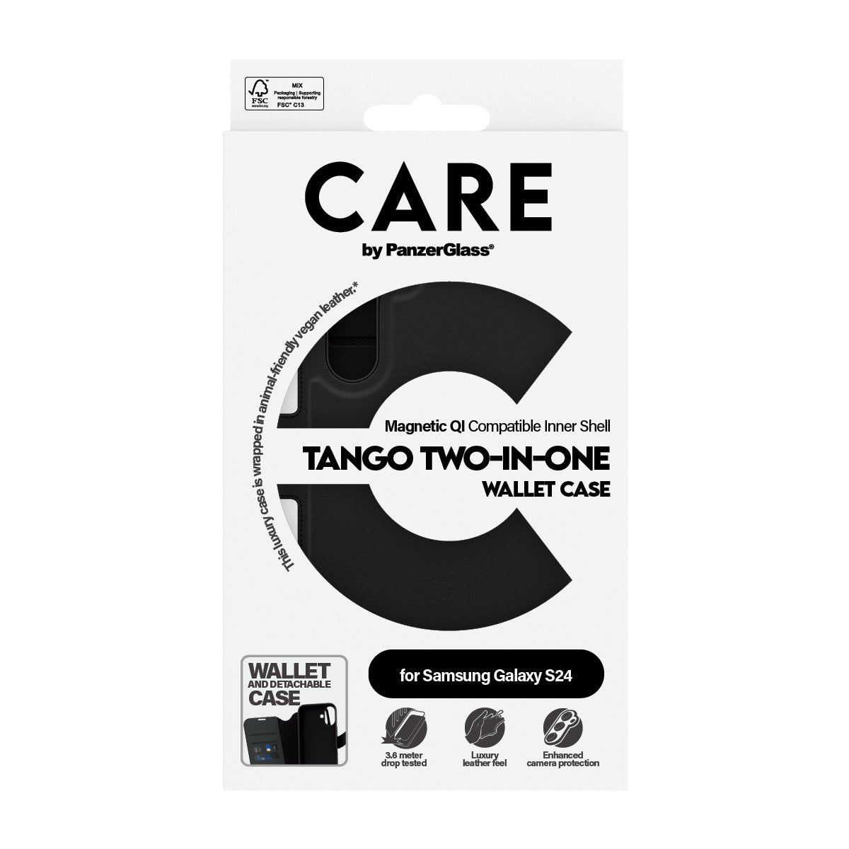 EAN 5715685012327 - PanzerGlass CARE™ by ® Tango 2-in-1 Wallet Case w. Qi Compatible Samsung Galaxy S24 funda para teléfono m imagen 3