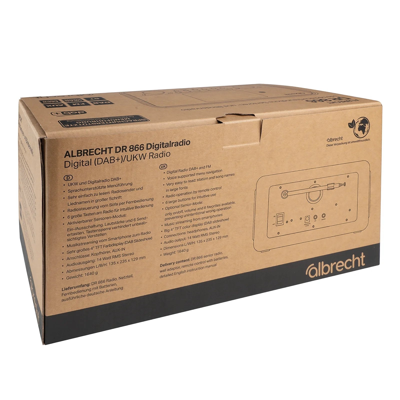 EAN 4032661278661 - Albrecht DR 866 Portátil Digital Negro, Madera imagen 7