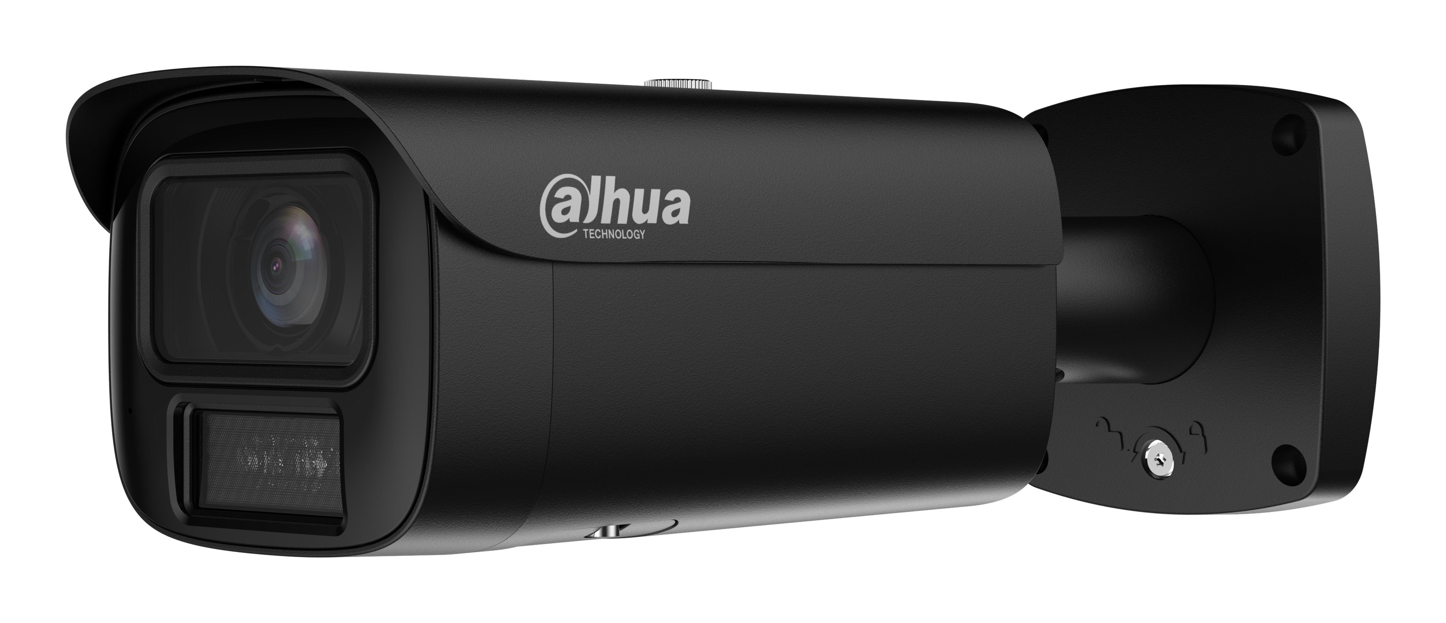 Dahua Ipc-Hfw5459e1-Ze-Il-B Tubular Ip H265 4m Wdr140db Iluminación Dual Led60m/Ir60m 2.7-12vfm Ik10 Ip67 Epoe Sd Audio Mic E/S Ai. Color Negro