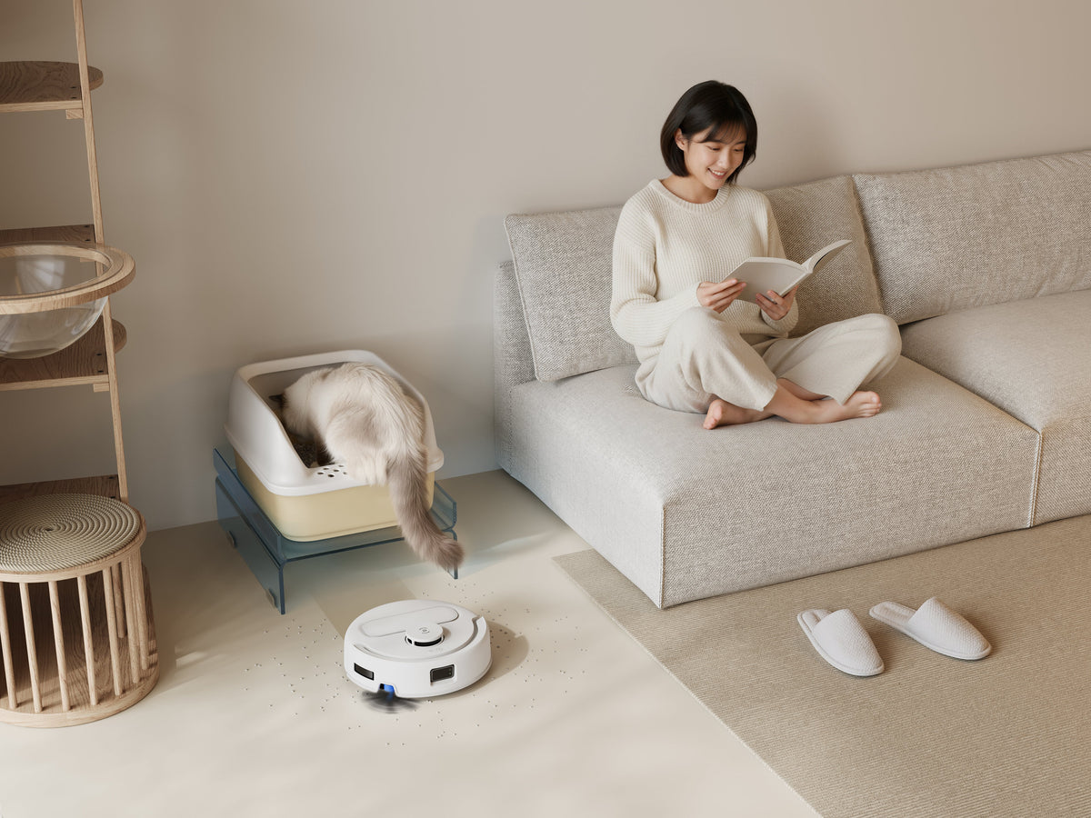 Ecovacs Deebot Mini 2 Vacuum Cleaner,Robot,Wet&Dry,Compact Design,White+Auto-Empty Station