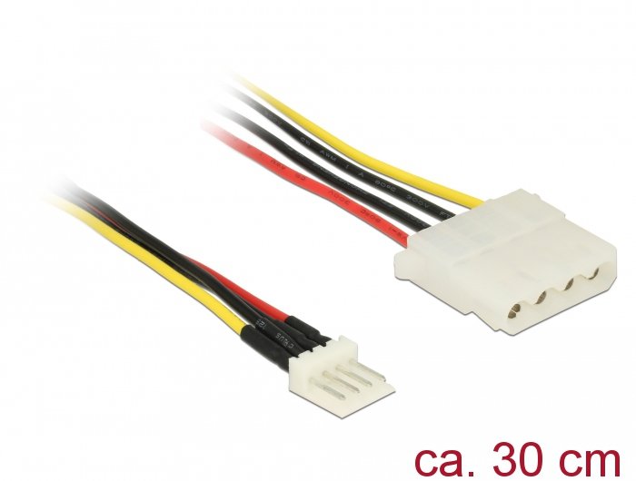 Delock Cable Power Floppy 4 Pin Stecker > Molex 4 Pin Buchse 30 Cm