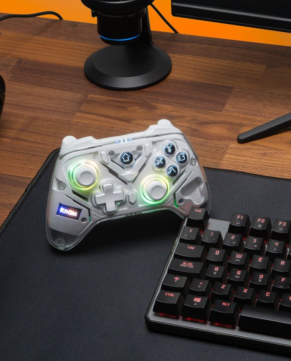 EAN 8436587974977 - Krom NXKROMKRYSTAL mando y volante Transparente, Blanco Bluetooth/USB Gamepad Analógico/Digital Android, imagen 3