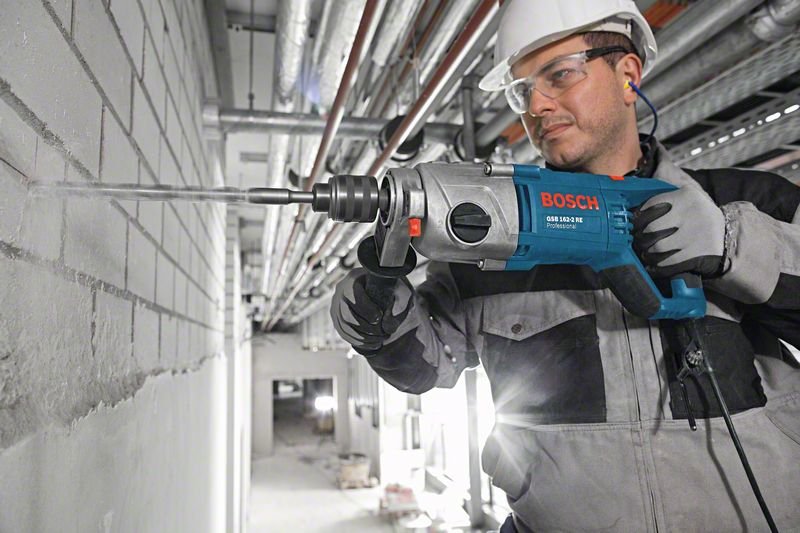Taladro Percutor Bosch Professional Gsb 162-2 Re Professional, Taladro Percutor Azul, 1.500 W, Maletín 060118b000