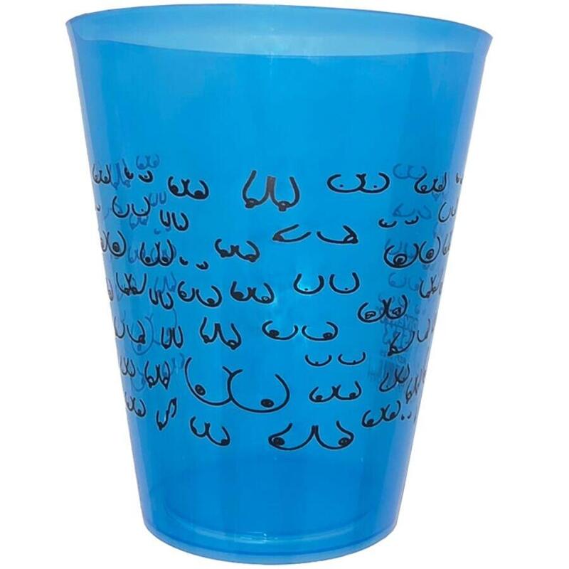 Diablo Picante - Vaso Azul 500 Ml Con Tetas Negras