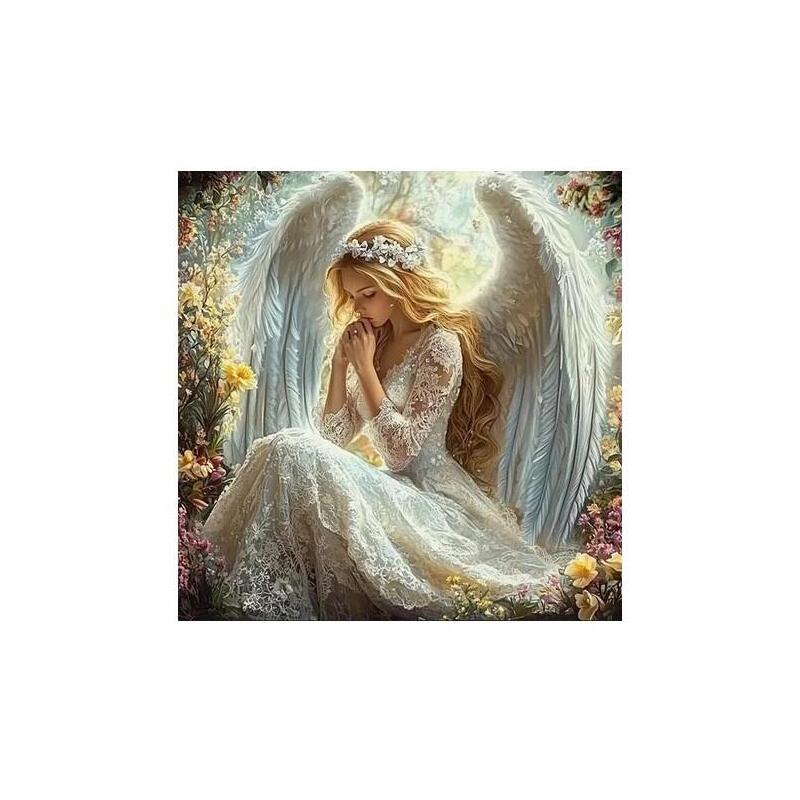 Diamentowa Mozaika - Kobieta Aniol W Ogrodzie