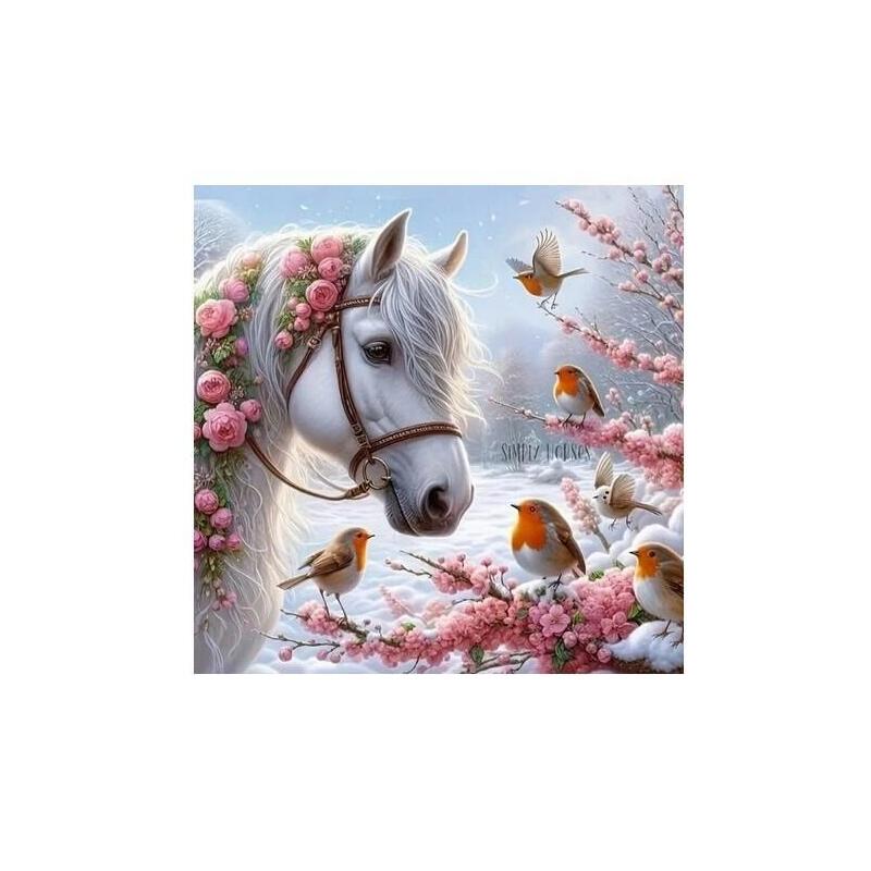 Diamentowa Mozaika - Kon Zima Z Rudzikami