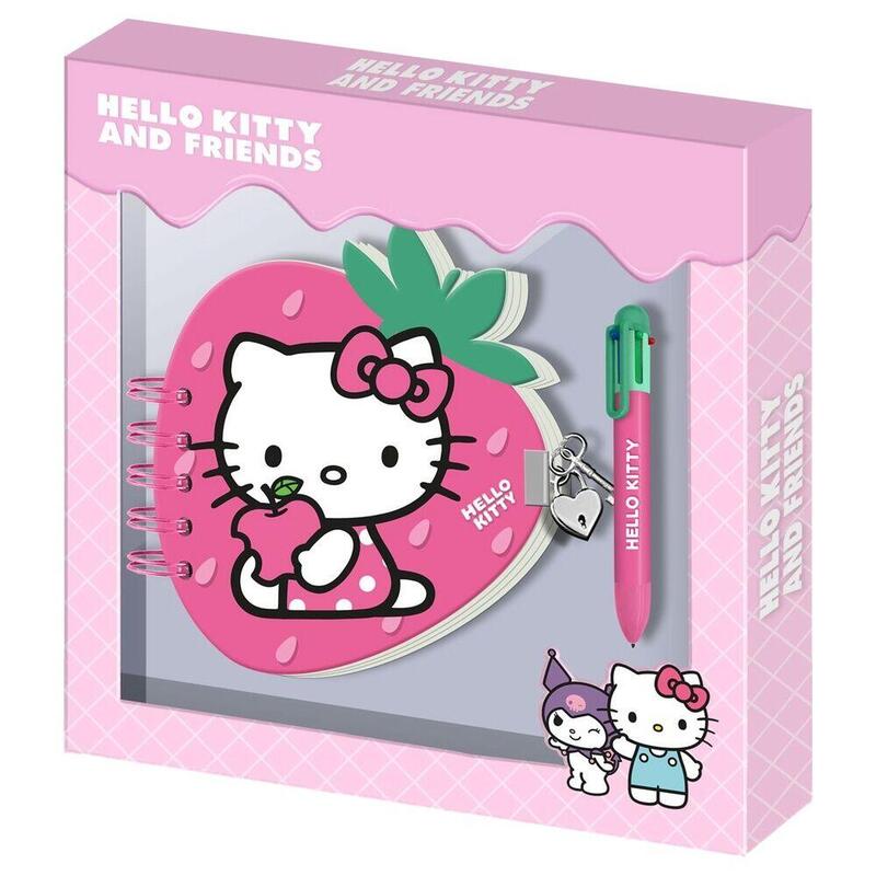 Diario + Boligrafo Fresa Hello Kitty And Friends