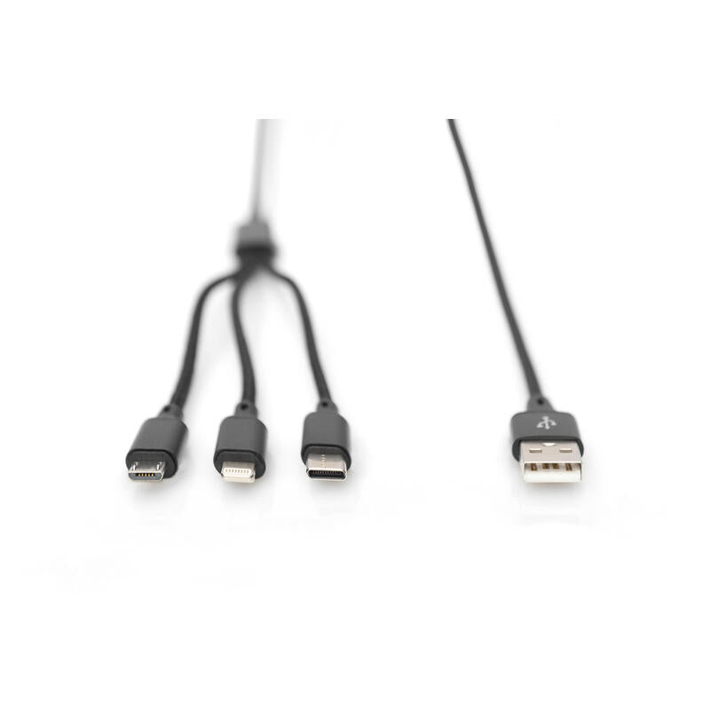 Digitus Cable 3-In-1 Usb A Lightning + Micro Usb + Usb-C