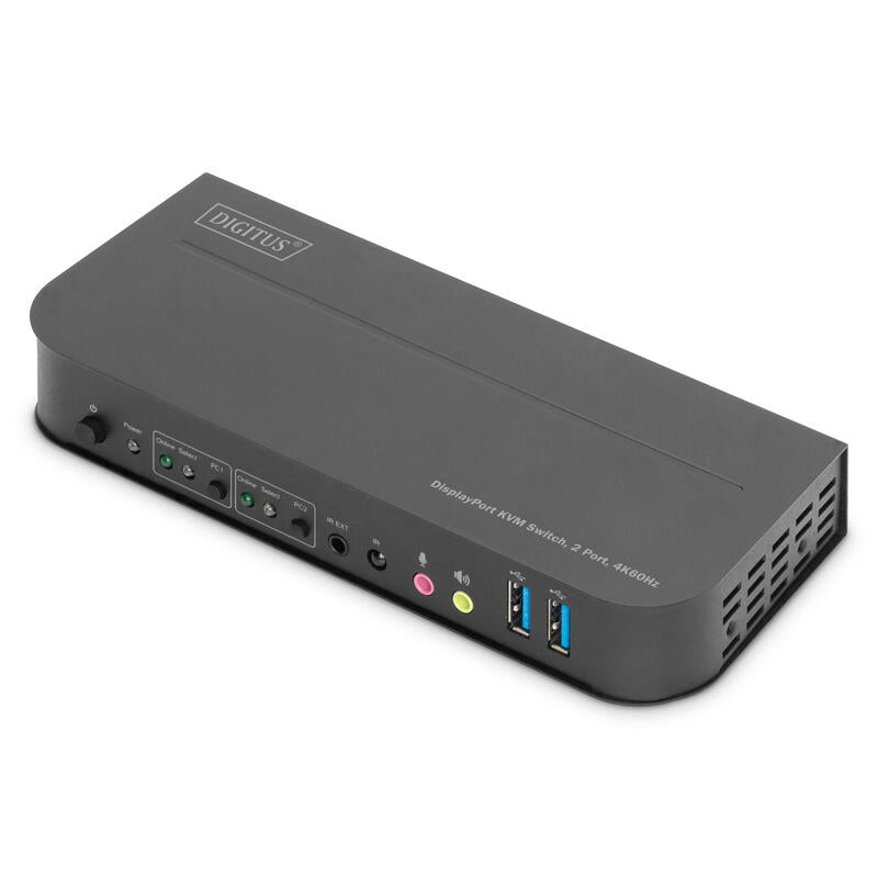 Digitus Kvm Switch, 2-Port, 4k60hz, 2xdp In, 1xdp/Hdmi Out