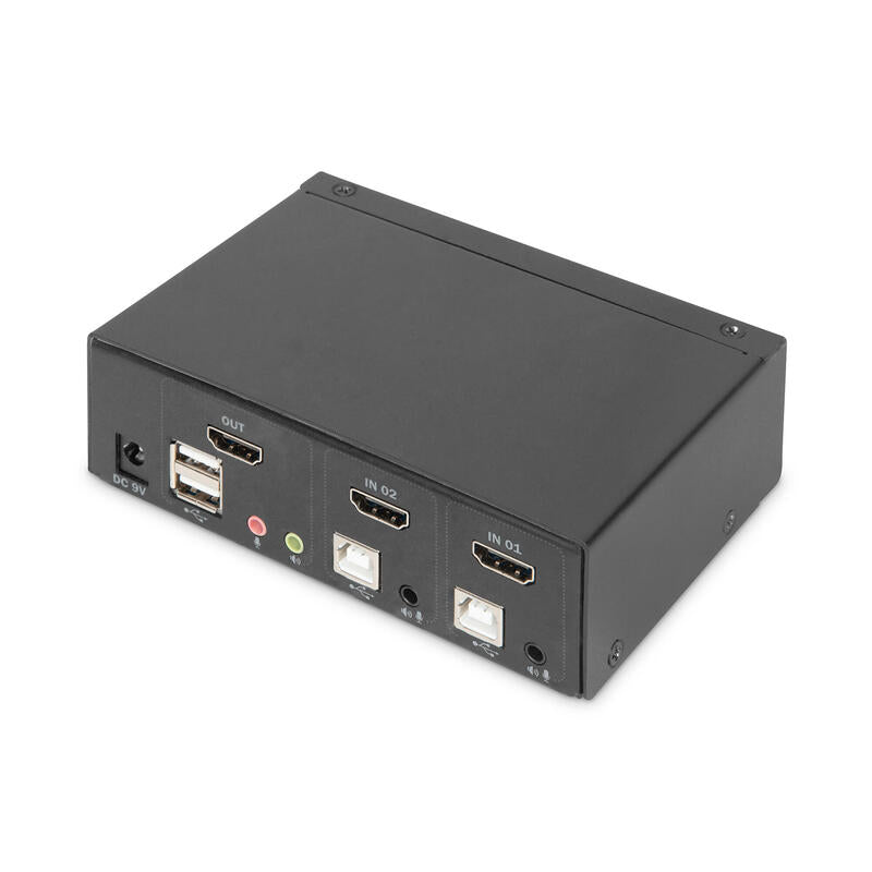 Digitus Kvm Switch 2x1 Hdmi 2-Port Single Display 4k/30hz Freesync