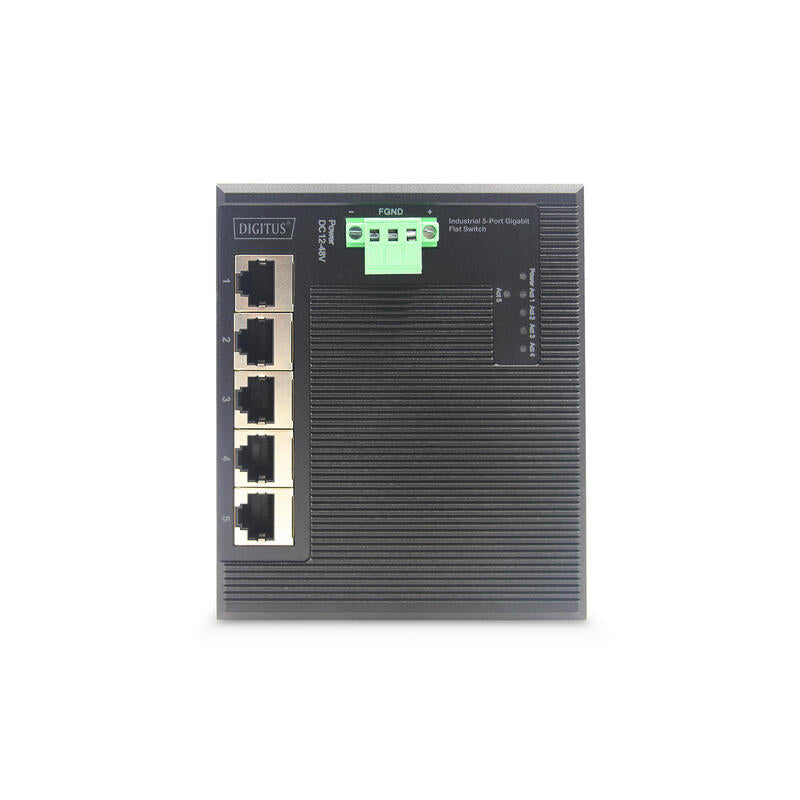 Digitus Switch Ind. 5 Puertos Gigabit Plano No Adminimrable Negro