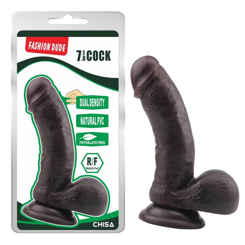 Dildo Dual Density Fashion Dude 17.5 X 4 Cm Marron