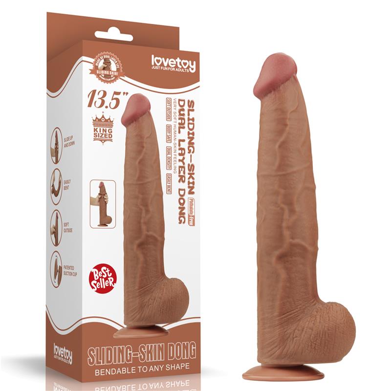 Dildo Dual Density Piel Deslizante 13.5