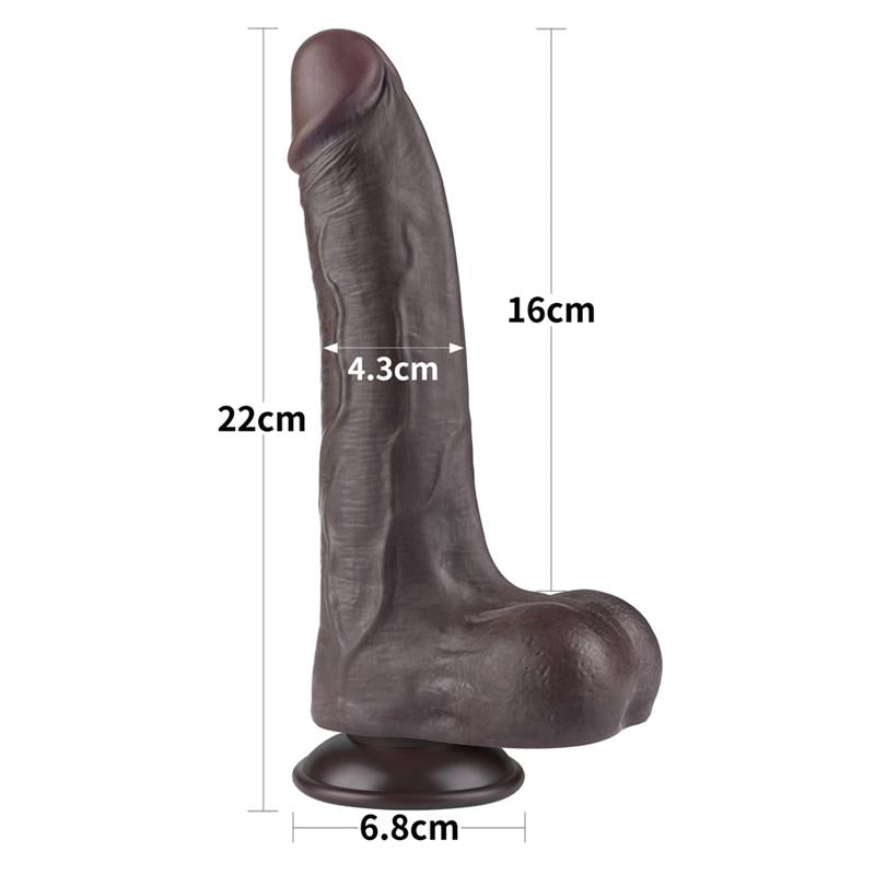 Dildo Dual Density Piel Deslizante 8.5