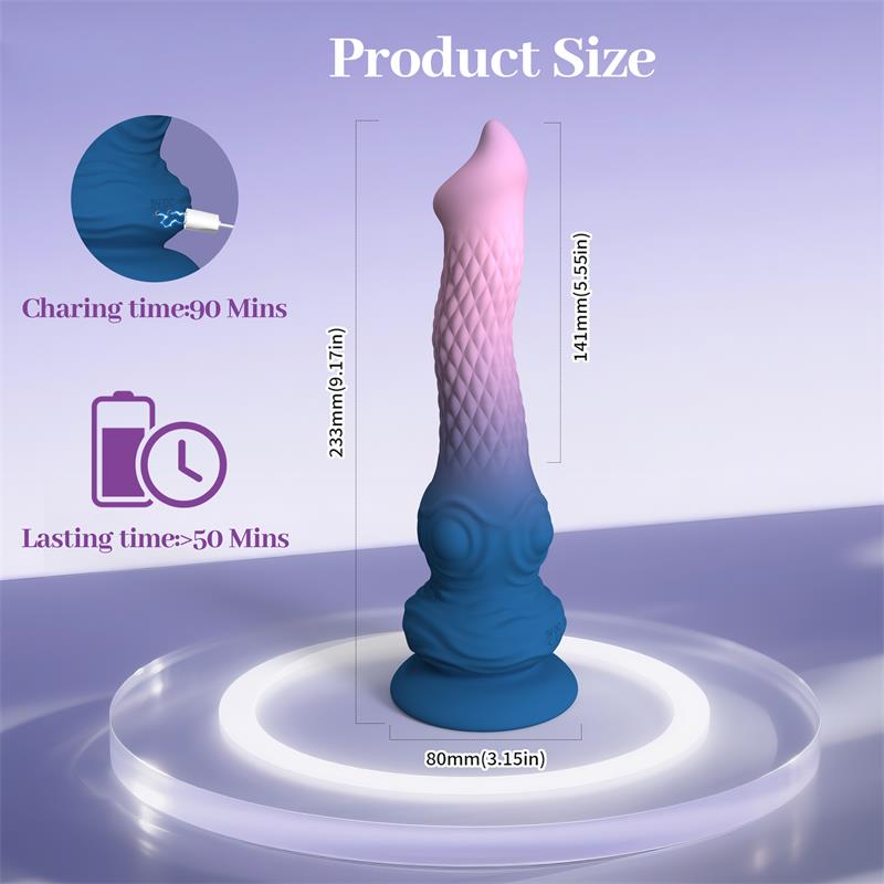 Dildo Fantasía Vibración, Oscilación Y Ventosa 23.3 Cm