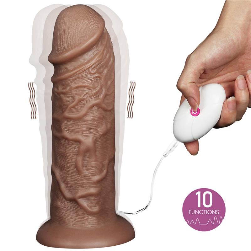 Dildo King 10.5 Con Vibración Chubby Marrón