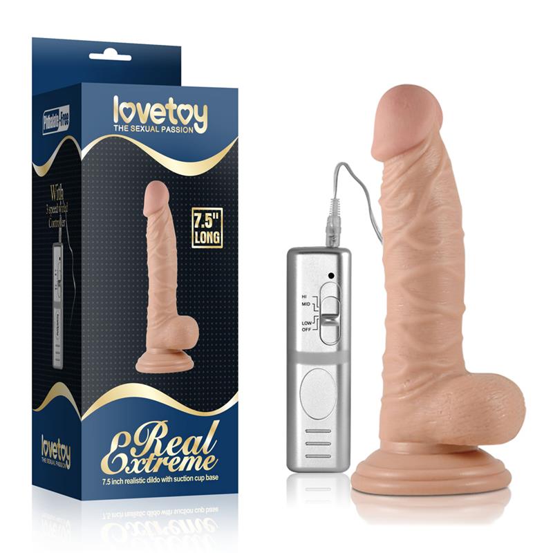 Dildo Real Extreme Con Vibración 7.5 Natural
