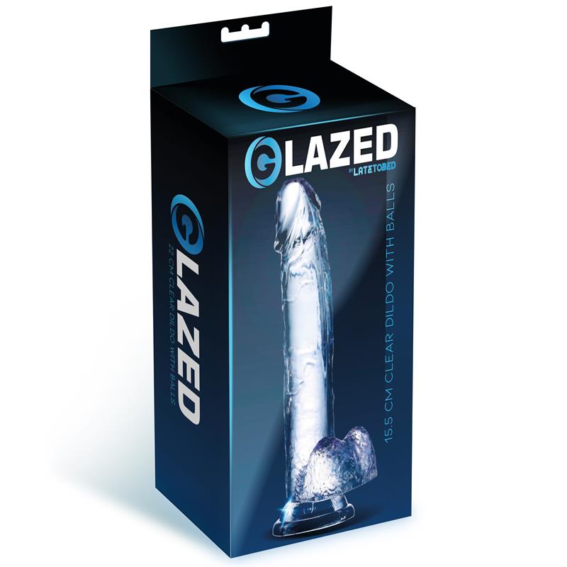 Dildo Realista Con Testículos Material Cristalino 15,5 Cm
