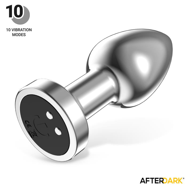 Dimpor Plug Anal Cromado Con Vibración Usb Magnético Talla L