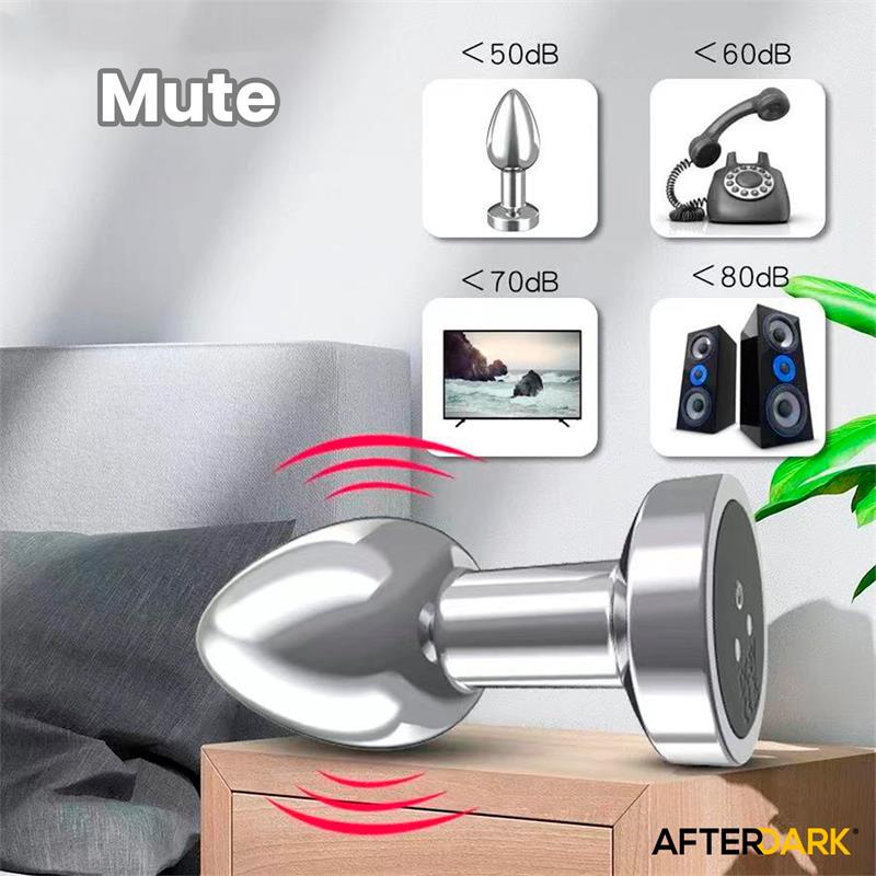 Dimpor Plug Anal Cromado Con Vibración Usb Magnético Talla L