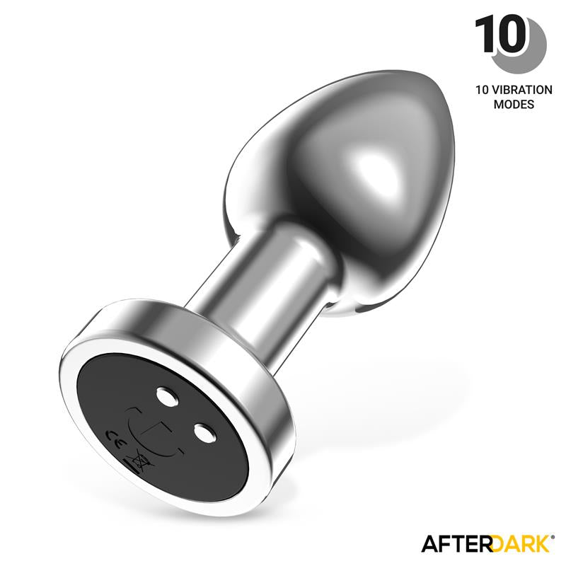 Dimpor Plug Anal Cromado Con Vibración Usb Magnético Talla S