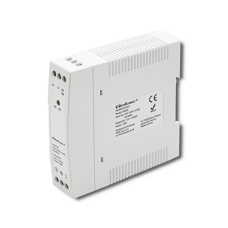 Din Rail Power Supply 10w, 12v, 0.83a, Slim