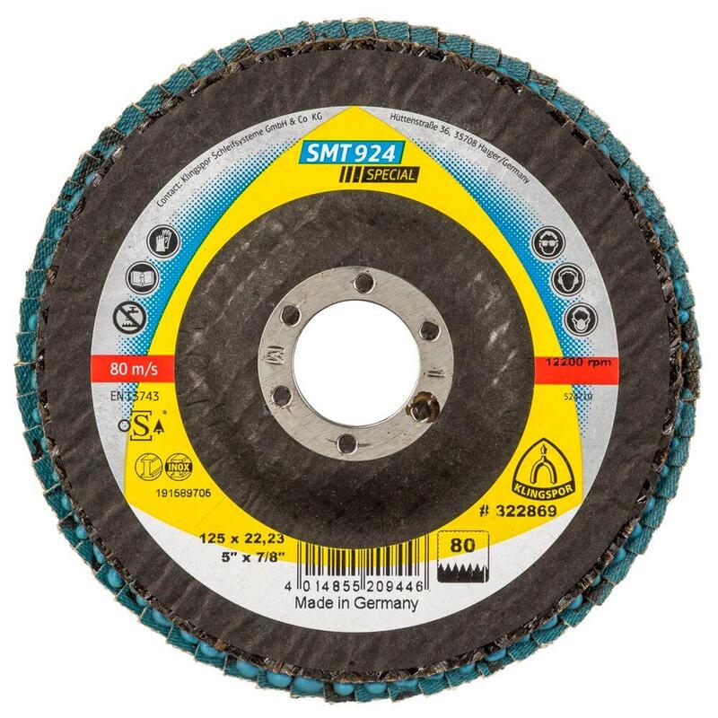 Disco Amoladora Abrasivo Klingspor Smt 924 125x22,23 Mm Grano 80 Curva