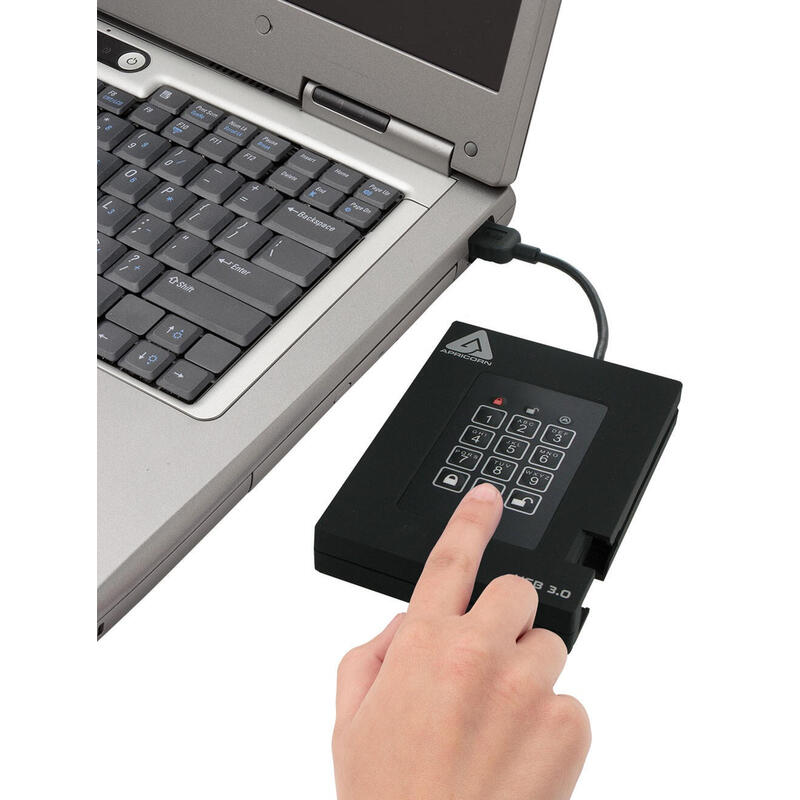 Disco Externo Hdd Apricorn 2,5 500gb Aegis Fortr. Padlock,256-Bit Aes-Xts,Usb3.0