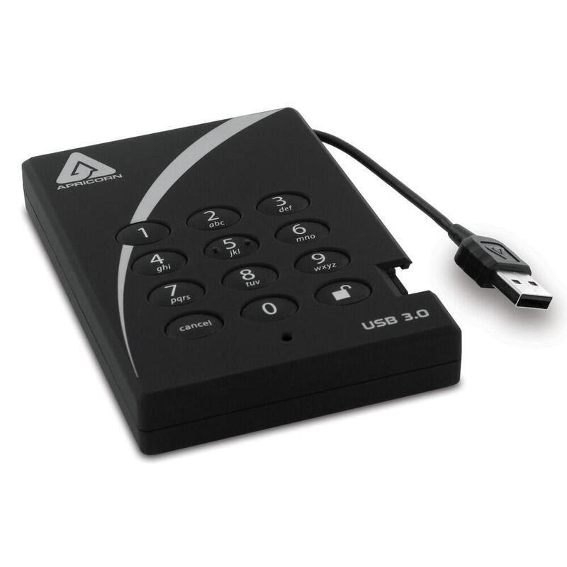 Disco Externo Hdd Apricorn . 2,5 500gb Aegis Padl. 256-Bit Aes-Xts,Usb3.0