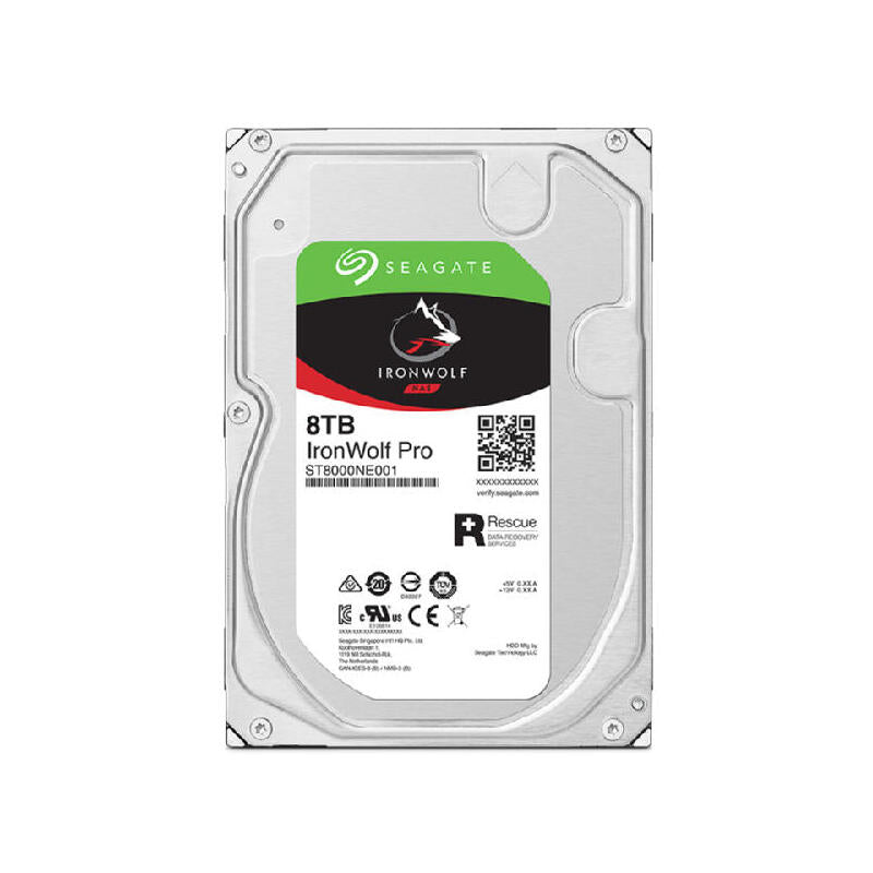 Disco Seagate Ironwolf Pro Enterprise Nas Hdd 8tb 7200rpm 6gb S Sata 256mb Cache 8.9cm 3.5" 24x7 For Nas Raid Rackmount Systeme Blk