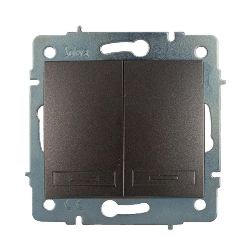 Doble Conmutador Interruptor Empotrar Sin Marco 10ax 250 V~ Grafito