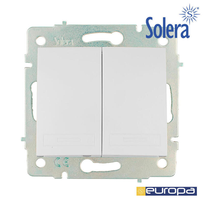 Doble Conmutador/Interruptor 10ax 250v Serie Europa Solera Erp12qc