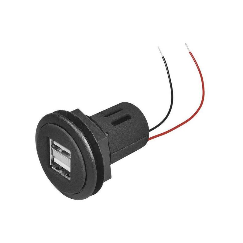 Doble Toma Usb 2x2,5a Para Montaje En Chasis Redondo