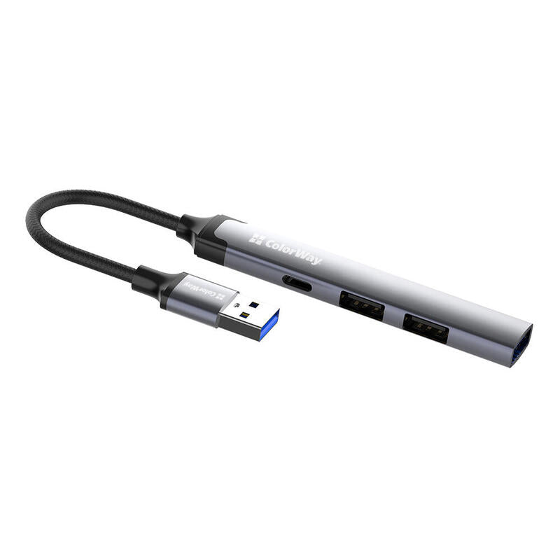 Docking Colorway Cw-Hub05 Station Usb Type-A 1xusb 3.0 2xusb 2.0 1xusb C, Dark Grey