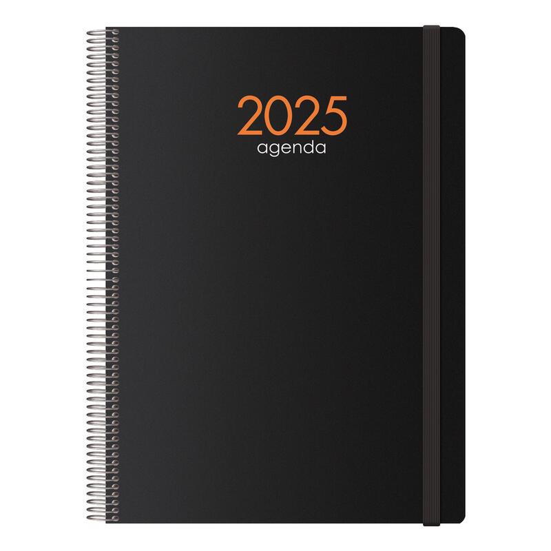 Dohe Agenda Anual Syncro Espiral Dia Pagina 21x29 Cm Negro Castellano 2023