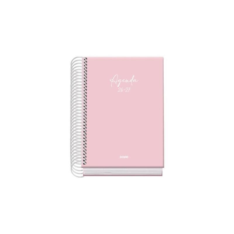 Dohe Agenda Escolar Basic Serenity A6 Espiral Dp Cartón Forrado Rosa 2026-2027