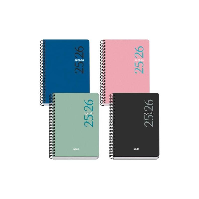 Dohe Agenda Escolar Esencial A5 Espiral Sv Tapa Pp Colores Surtidos 2025-2026