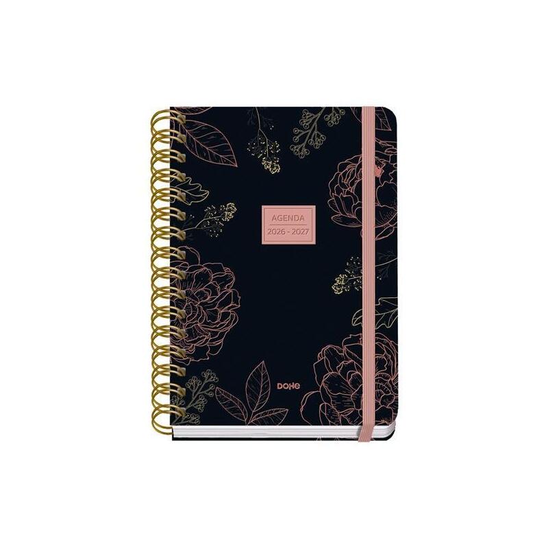 Dohe Agenda Escolar Premium A5 Espiral Doble Dp Cartón Forrado Mod. Noir 2026-2027