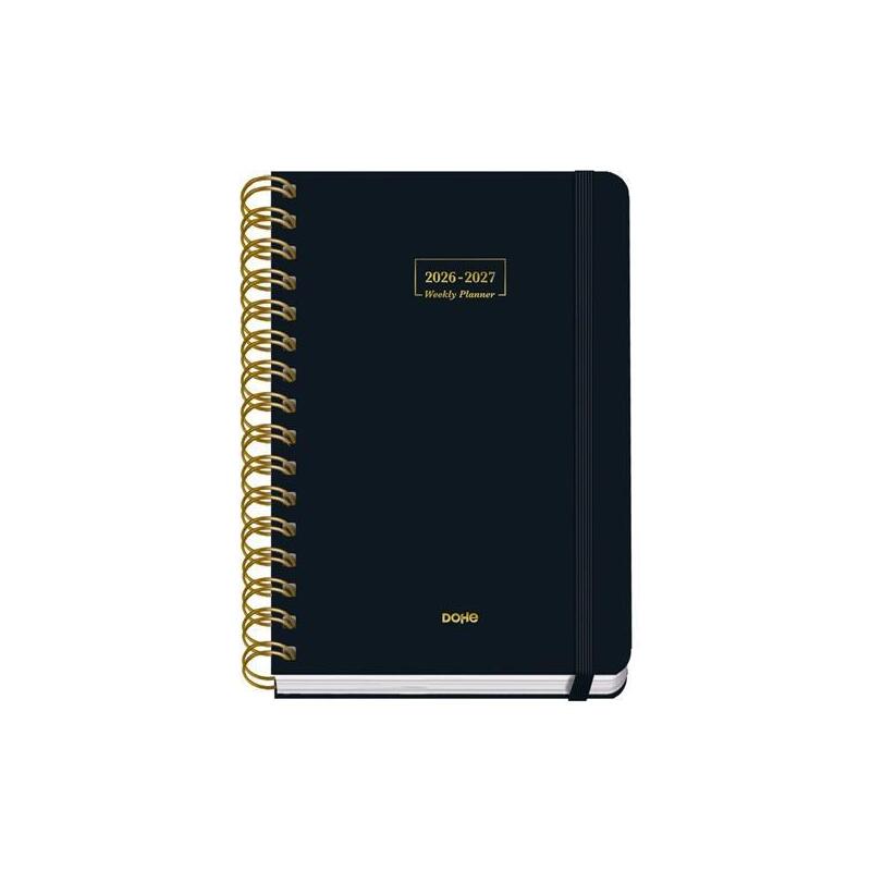 Dohe Agenda Escolar Premium A5 Espiral Doble Dp Cartón Forrado Negro 2026-2027