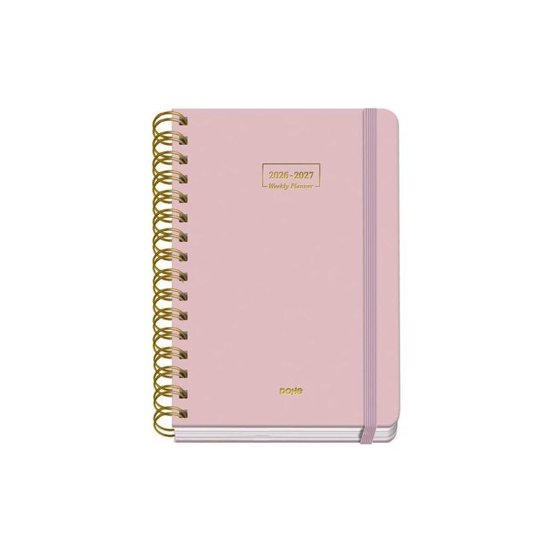 Dohe Agenda Escolar Premium A5 Espiral Doble Dp Cartón Forrado Rosa 2026-2027